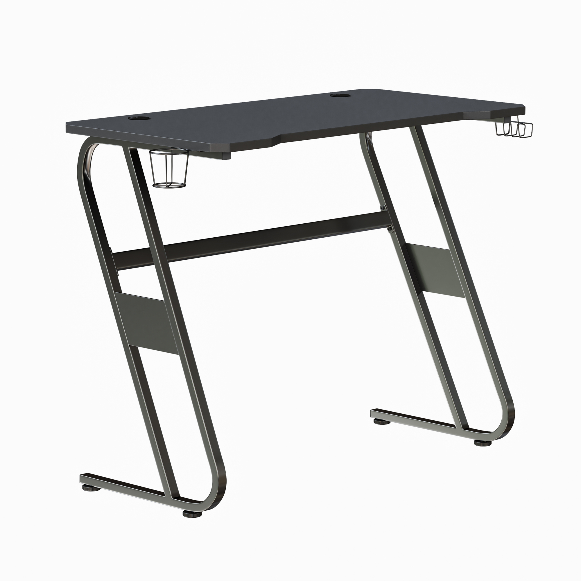 Flash Furniture, Black Gaming Desk with Cup Holder - Headphone Hook, Width 51.5 in, Height 30 in, Depth 23.75 in, Model# NANRSG1030BK